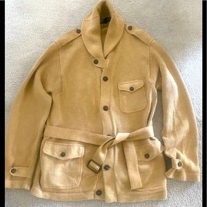 Polo Ralph Lauren  xl Mens Shawl collar Safari cardigan in khaki